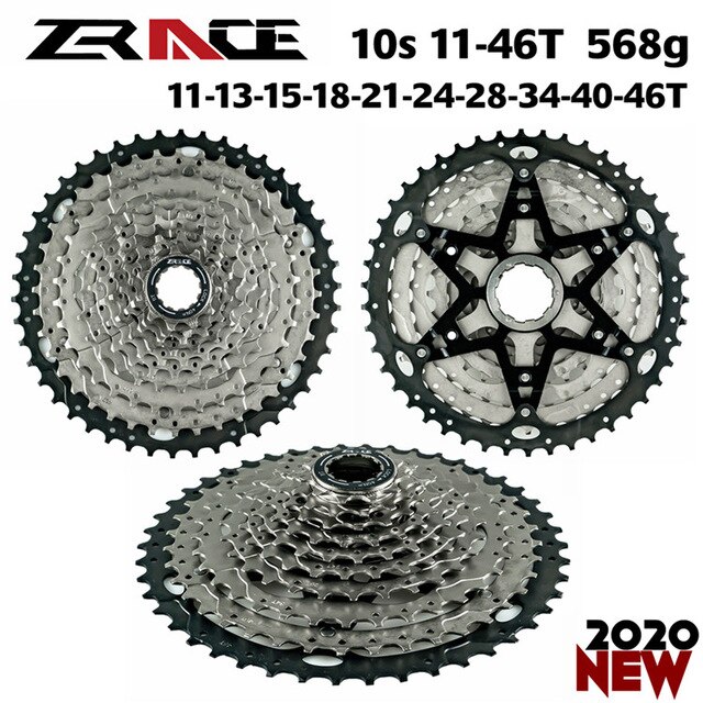 Zrace fietscassette 8 9 10 11 12s mtb vliegwiel mountainbike freewheel compatibel voor alivio / deore / slx / xt: 10s 11-46t 568g