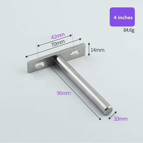 High support Heavy Tool 3/4/5 inch Concealed Floating Wall Shelf Support Metal Brackets Home improvement supplies: 4 inches