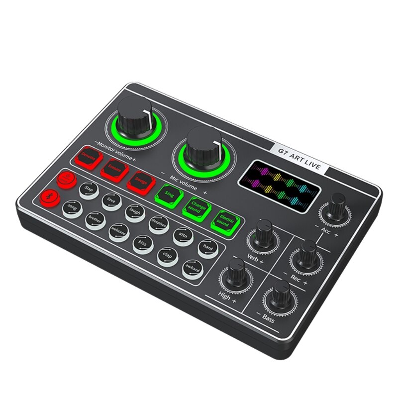Usb Headset Microfoon Mixer Webcast Geluidskaart-G7 Externe Geluidskaart Voor Telefoon Pc Computer