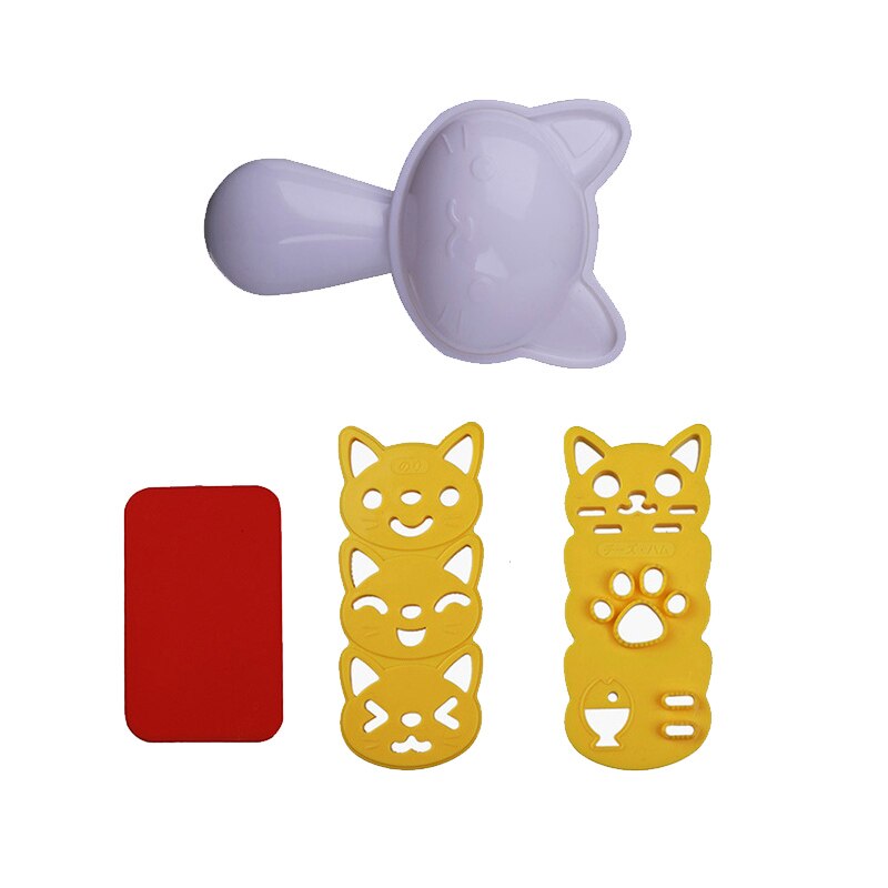 DIY Rice Balls Tools Lovely Japanese Style Cute Cat Kitten Onigiri Lunch Sushi Tools Eco-Friendlly Kitchen Tools