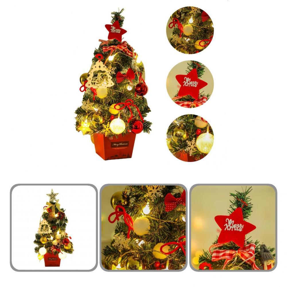 1 Set Simulation Christmas Tree Attractive LED Beautiful Handmade Christmas Tree Model Reusable Christmas Tree Display