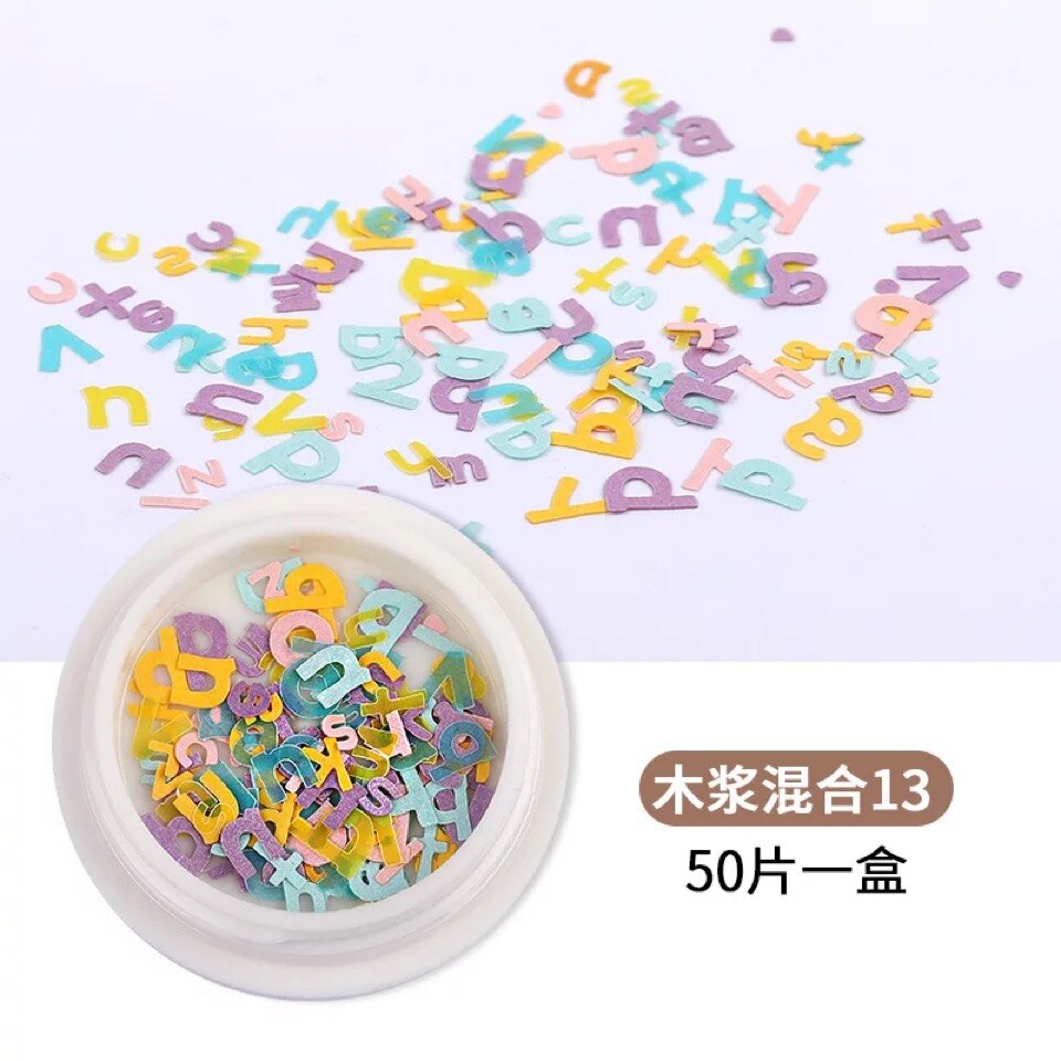 Neglekunst dekorationer negletilbehør tusindfryd blomster og blade blandet neglepasta ultra tynd neglefiner 3 dnail art 1 æske: 13