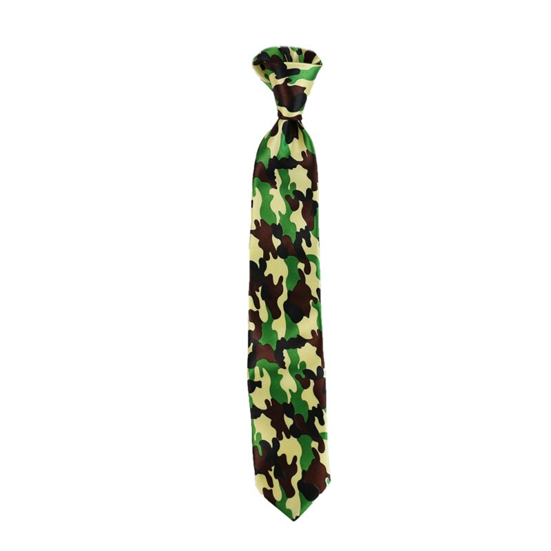 Ejército verde color de camuflaje imprimir tirantes corbata Y pajarita Set Clip-En elástica Y forma de tirantes para espalda tirantes para hombres Y mujeres