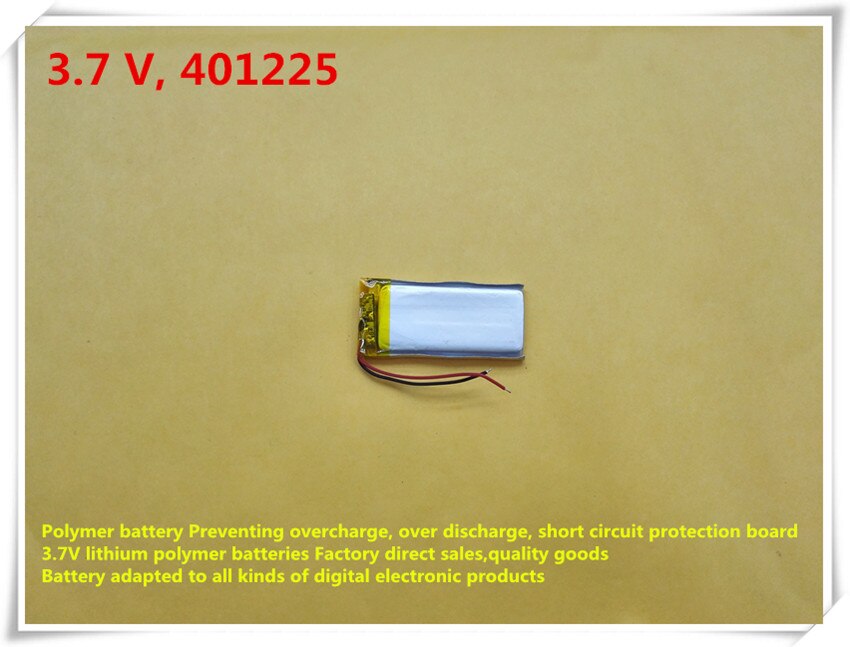 ) lithium Polymeer ion batterij 85 mAh 3.7 V, 401225 CE FCC ROHS MSDS certificering