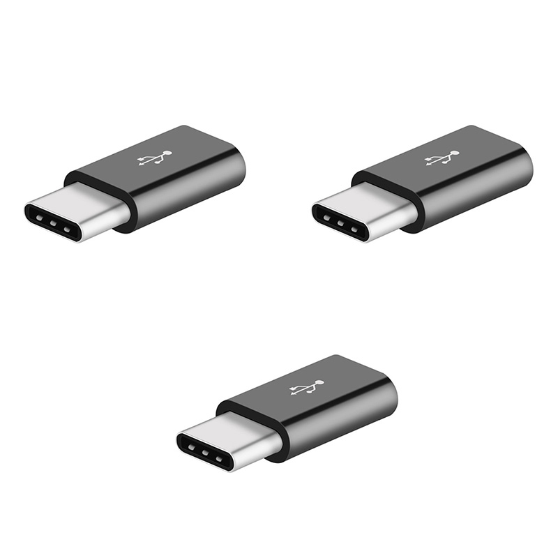 5Pcs Micro Usb Naar Usb C Adapter Mobiele Telefoon Adapter Microusb Connector Voor Huawei Xiaomi Samsung Galaxy A7 Adapter usb Type C: 3pcs(Black)