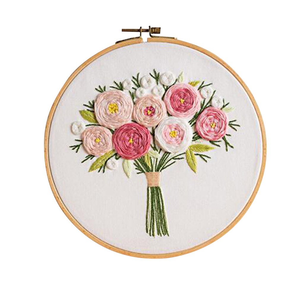 Blommor mönster gör det själv hela utbudet av broderi korsstygn set för nybörjare-handgjorda broderi gör-det-själv hantverk: B