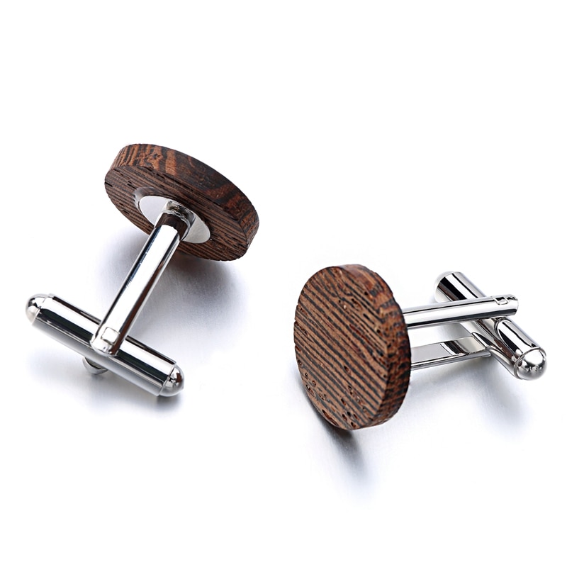 Wood Cufflinks Brand Jewelry Square Cassia siamea Cuff links For Mens Formal Business wedding