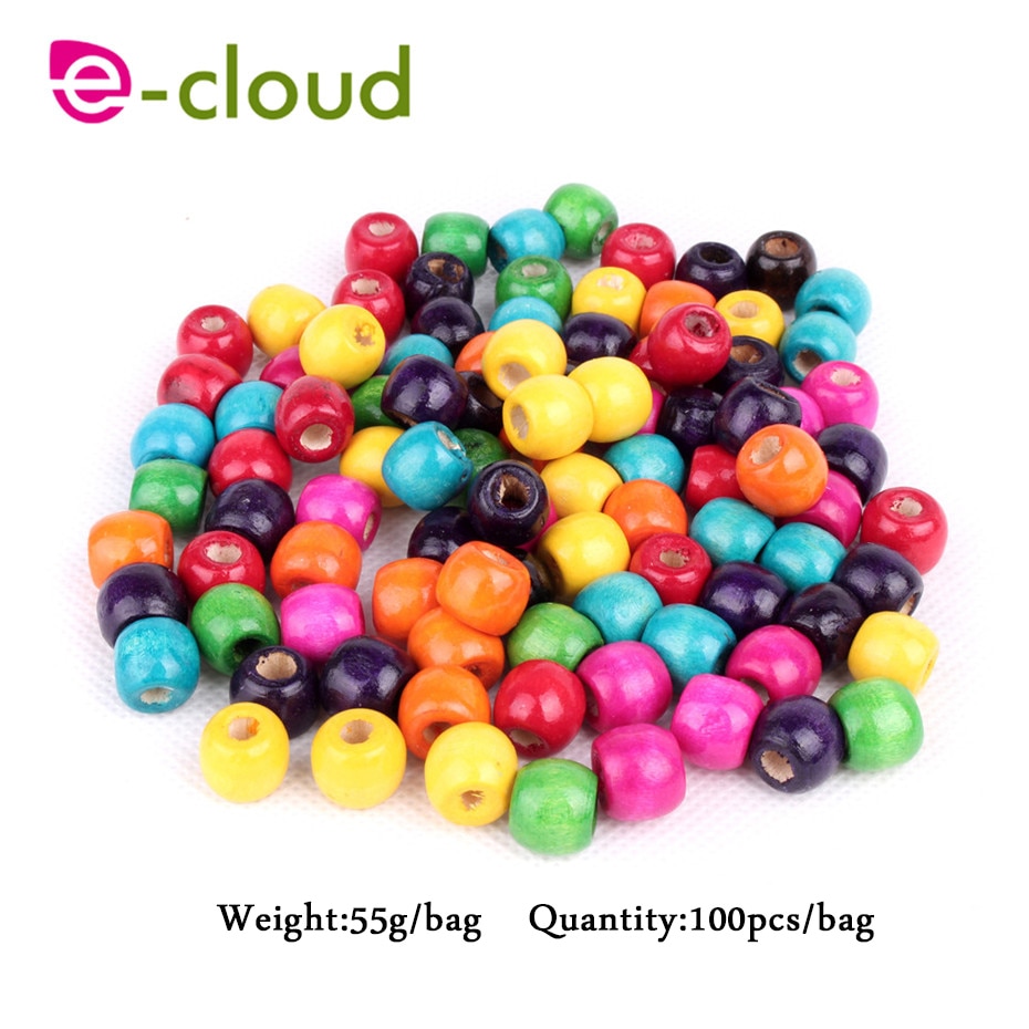 100 Stks 7mm Dreadlock Kraal Houten Haar Kralen Vlechten Grote Gat Dreadlock Kraal Ring Buizen Voor Vlechten Haarverlenging accessoires