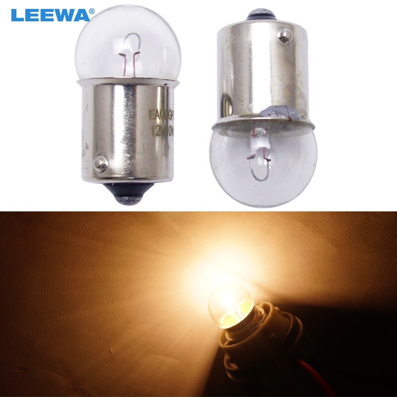 LEEWA 10 stks 1156 BA15S T16 12 v 10 w Auto Clear Glas Lamp Turn Tail Lamp Auto Indicator Halogeen lamp # CA2723
