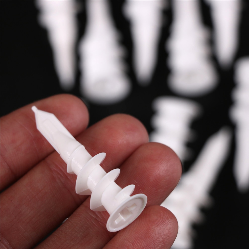 10pcs Drywall Nylon Ribbed Anchor; Self Drilling Wall Drywall Plastic Nylon Anchor for M4-M5 screws Plasterboard Anchor