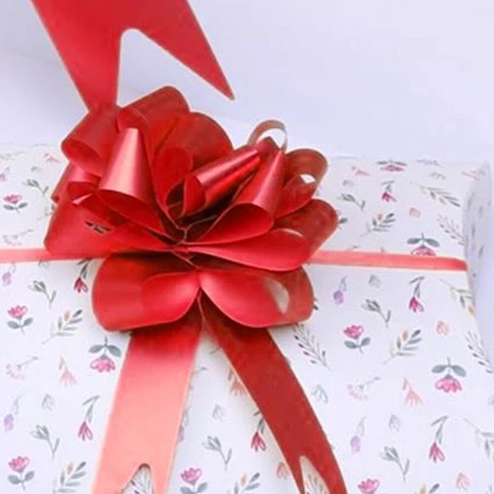 50pcs Pull Flowers Ribbons Decorations Wedding Birthday Party Wrapping Bowknots Large Ribbon Pull Flowers Party Supplies