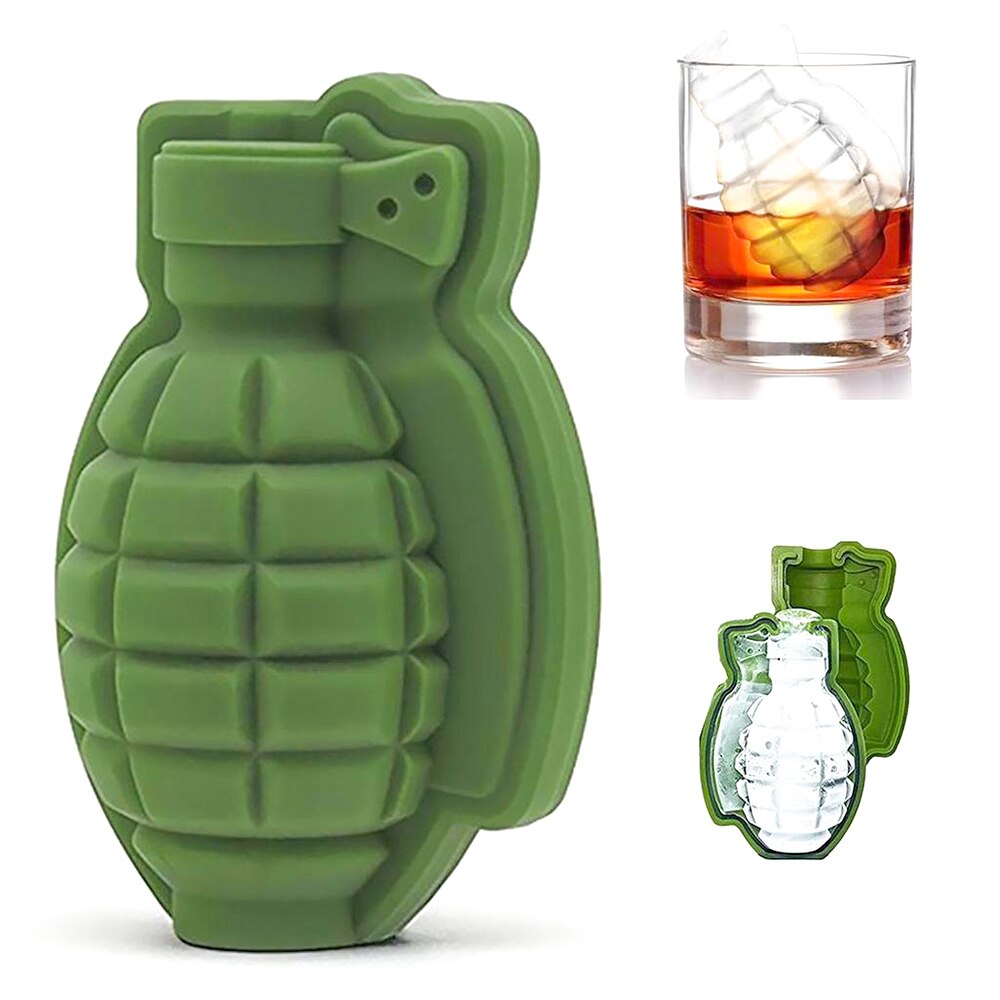Isterningbakkemaskine kranieform 3d silikoneform chokoladeis gør-det-selv-værktøj whisky vin cocktailbar festartikler 4 gitter