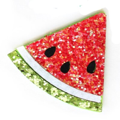 Brillo sandía sentía apliques DIY piña Cupcake paleta plana sentía apliques: Watermelon