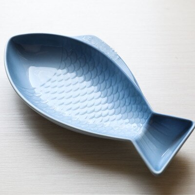 Haute température en céramique dégradé bleu/Orange rose 12 pouces assiette de poisson/plat/vaisselle de: Blue