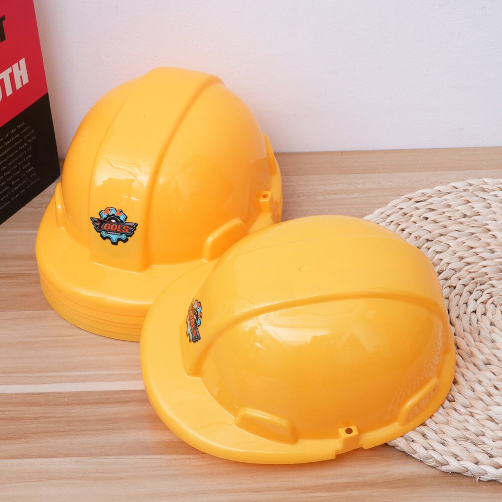 6pcs Hat Simulation Yellow Practical Construction Hat for Children Playing