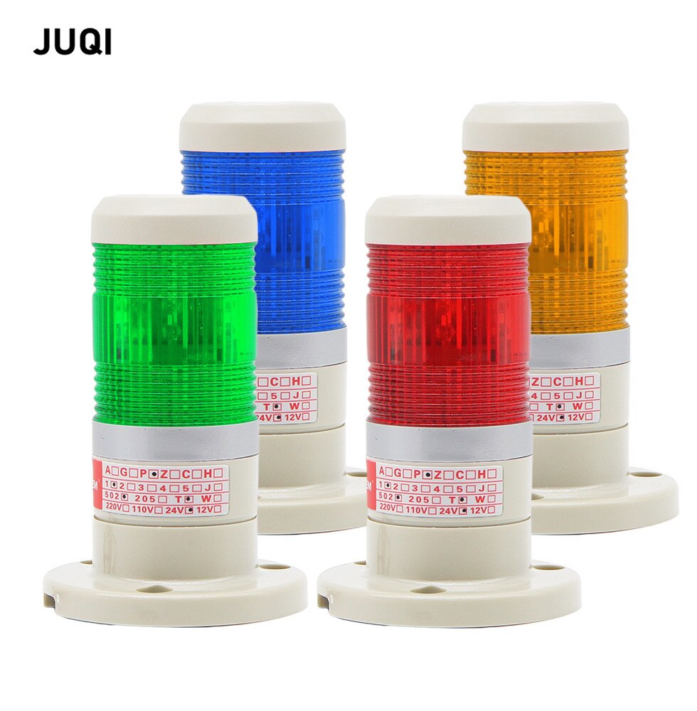 LED Industrial red Yellow blue green Signal Tower Warning Lamp Light Alarm Apparatus 12V 24V 110V 220V