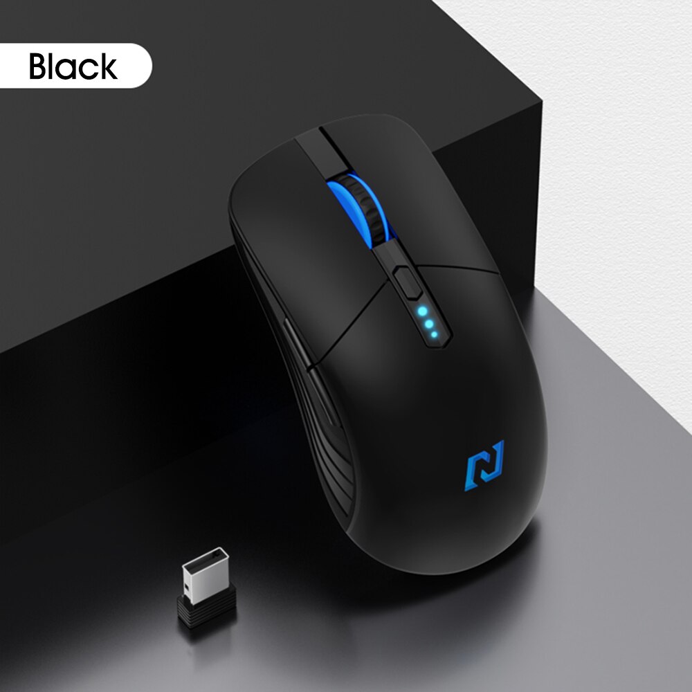 Rechargeable 2.4G wireless mouse office business 2.4G Wireless Ergonomic Mouse For PC Laptop: Black