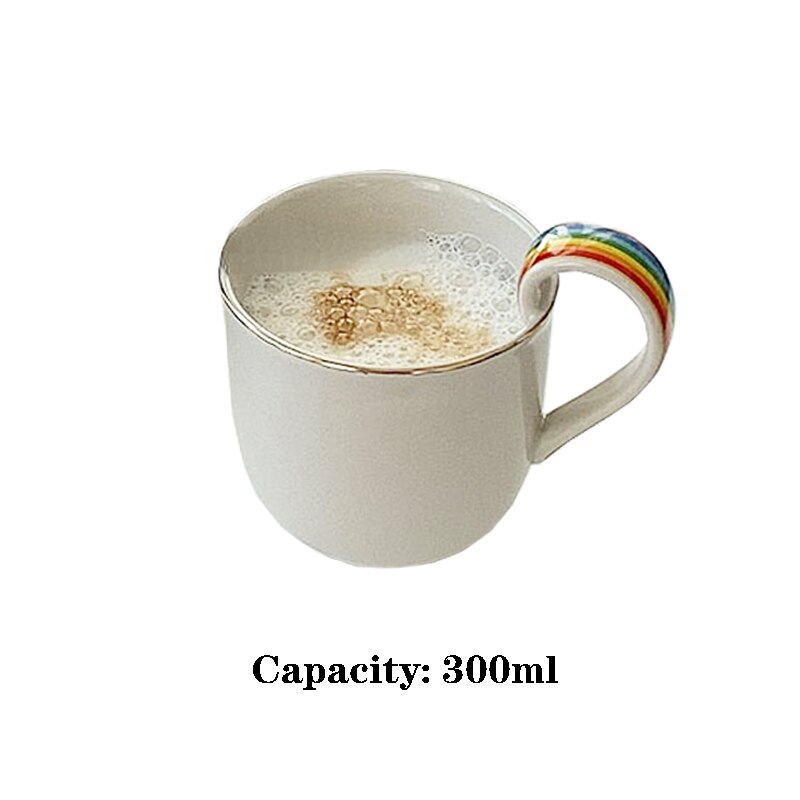 LadyCC Korean Rainbow Ceramic Cloud Breakfast Bowl Special-shaped Plate Household Salad Soup Bowl: E