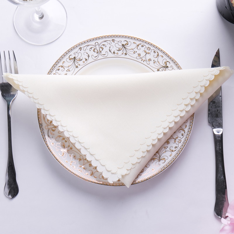 ONLYONESTOPSHOP 50-Pack Elegant Paper Dinner Napkins – Gold Border – Wedding/Party Bulk