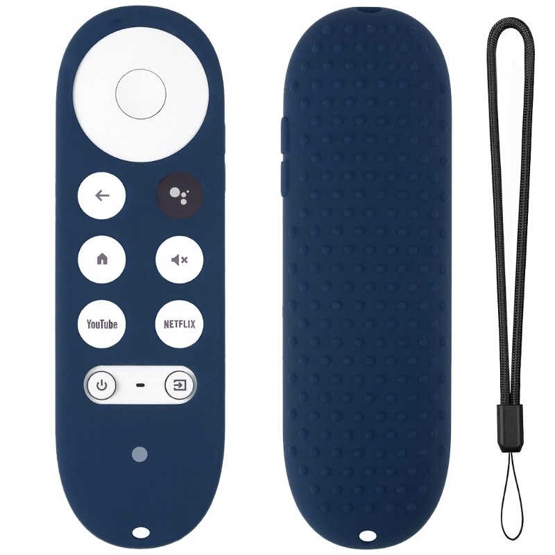 Funda de silicona a prueba de golpes para Chromecast, funda protectora para mando a distancia de Google TV , control remoto por voz,: Transparente