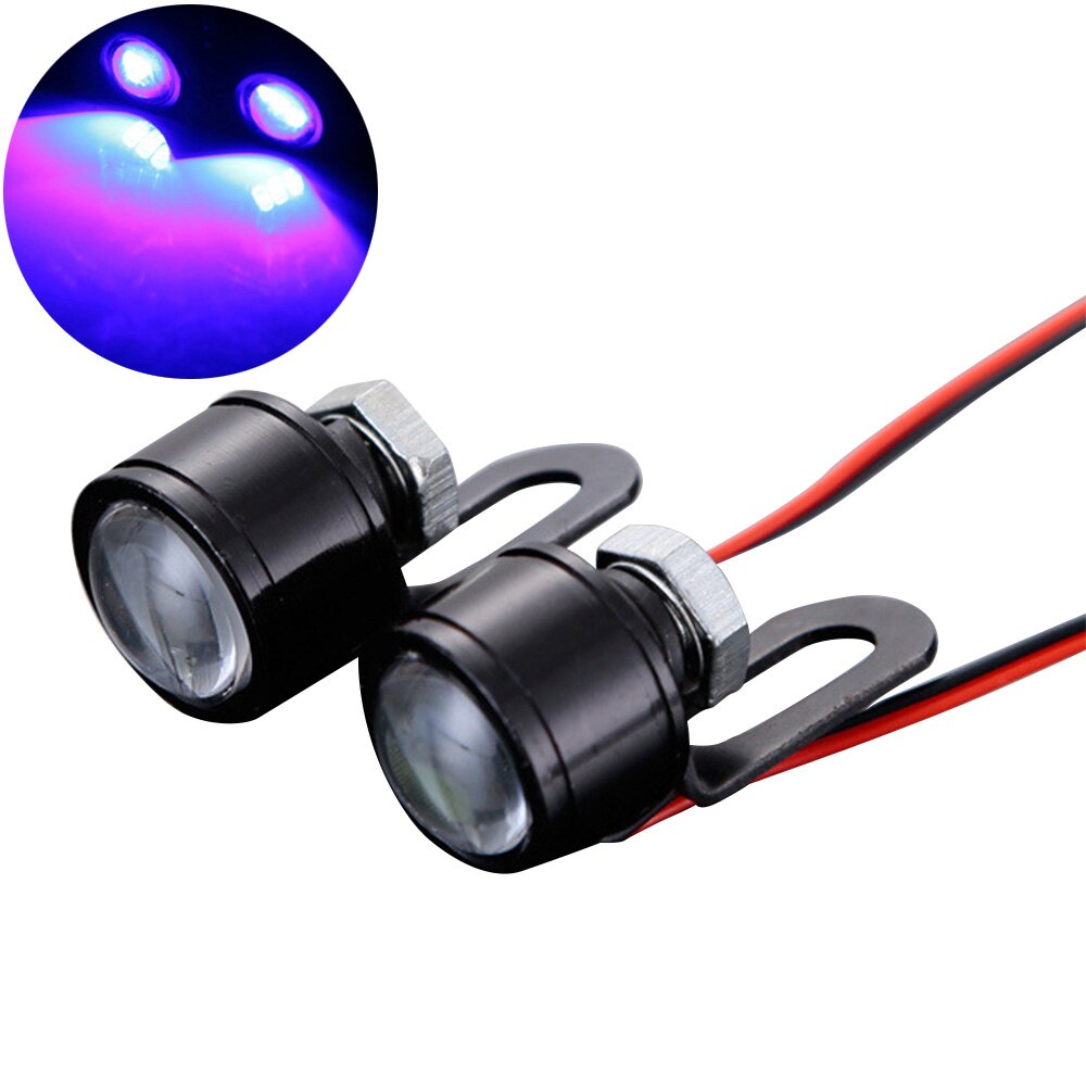 1 Pair LED Strobe Hawkeye DRL Tail Light Backup Lamp Motorcycle Mirrors Mount Eagle Eye Running Lamp: Blue