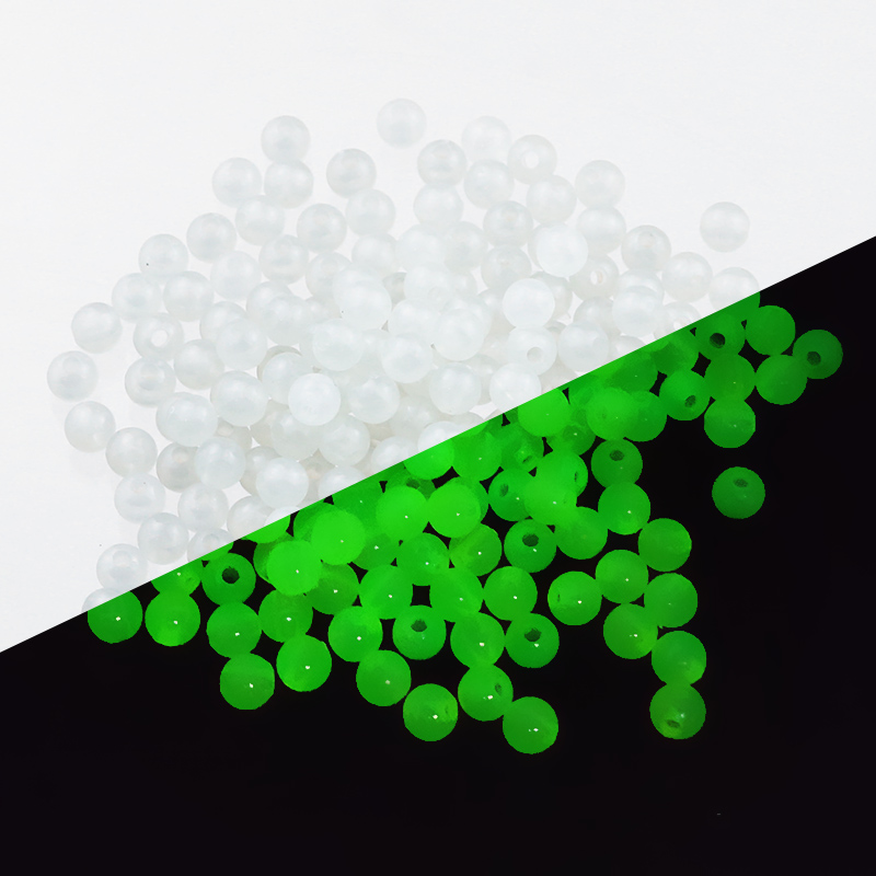 50 ~ 200 Uds. Cuentas sueltas redondas acrílicas luminosas blancas, verdes y azules que brillan en la oscuridad para fabricación de joyería, pulseras DIY de 6/8/10MM: Rojo / 8 mm