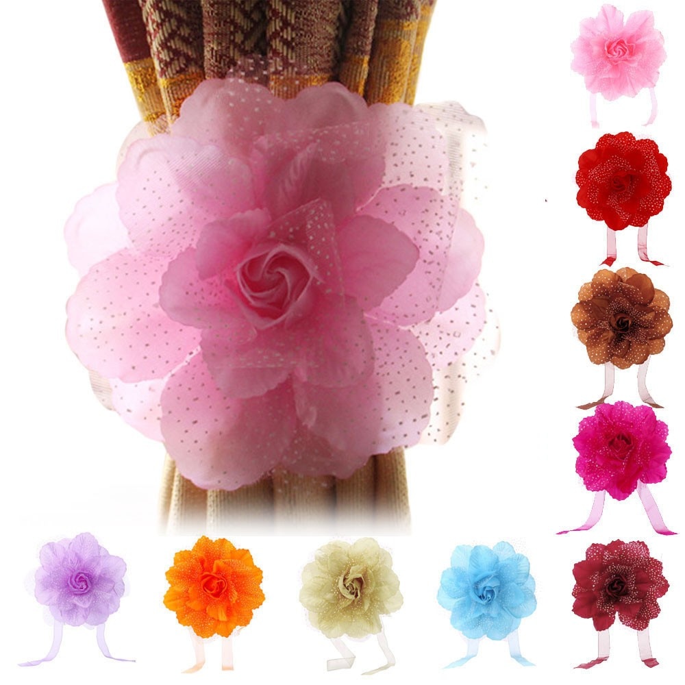 Peony Flower Curtain Clip-on Tie Backs Curtains Accessories Tassels For Curtain Tieback DIY Craft Tassel Fringe Trim