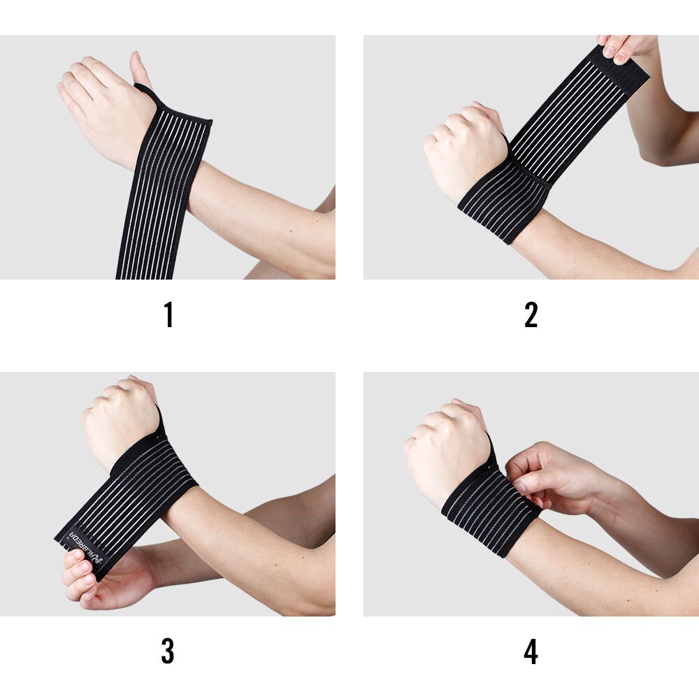 Albreda 1 bit elastisk sportbandage armband hand gym support handledsstöd wrap tennis bomull vete band fitness kraftlyftning