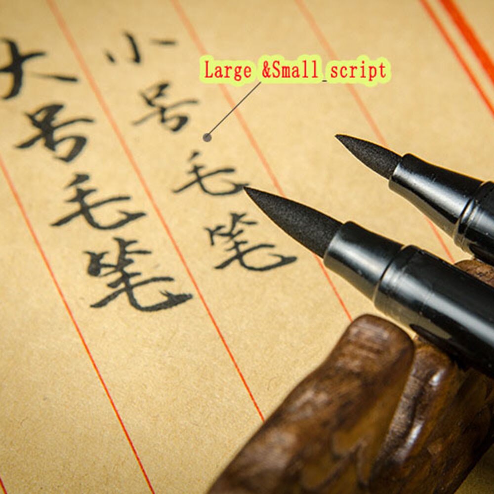 3 Stks/partij Chinese Kalligrafie Borstels Pen, Navulbare Inkt Handwritting Borstel