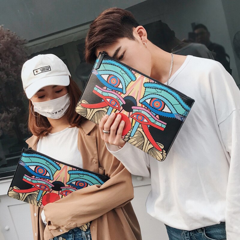 DAEYOTEN Unisex Envelope Clutch Handbag Cartoon Print Shoulder Bag Women's Messenger Bags Purses ZM0522