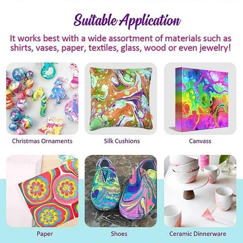 Drijvende Schilderen Kit Diy Marbling Extension Shadow Kleuren Graffiti Art Gereedschap 6Pcs Set Kinderen Materiaal Op Water