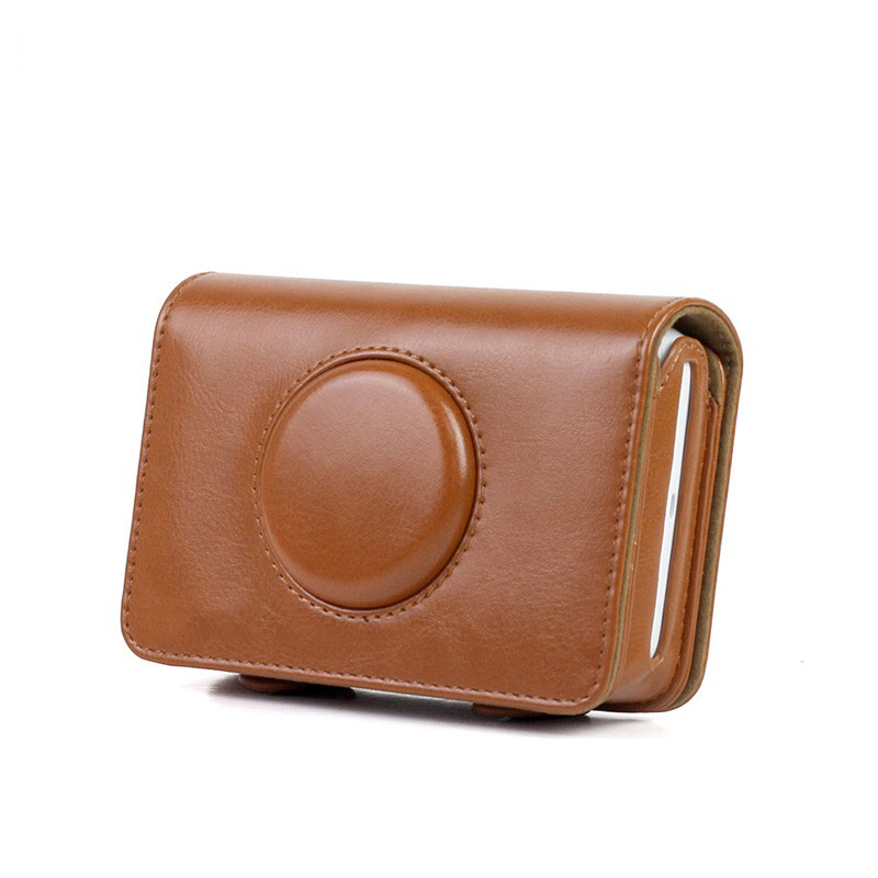 PU Leather Protection Bag Case Cover For Polaroid Snap Touch Instant Film Photo Camera with Shoulder Removable Strap: brown