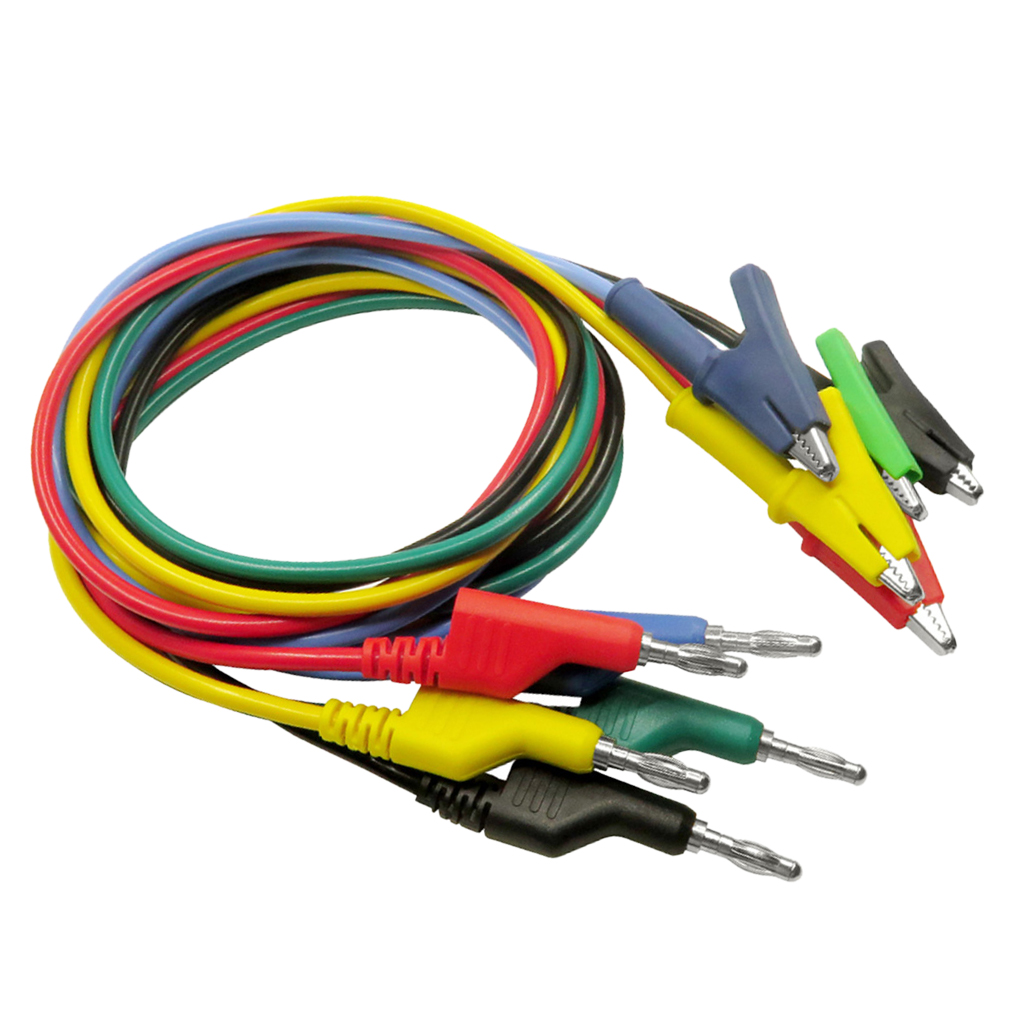 5 Stuks 4 Mm Kleurrijke Silicone Banana Plug Alligator Clip Test Probe Aderige Kabel Multimeter Probe Test Connector