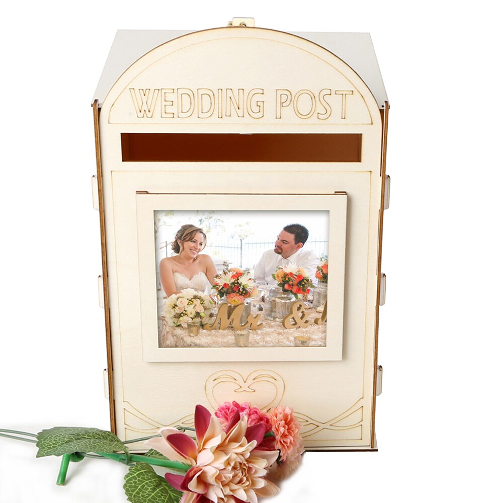 Houten Decoratie Romantische Bruiloft Mr & Mrs Mailbox Met Een Sleutel