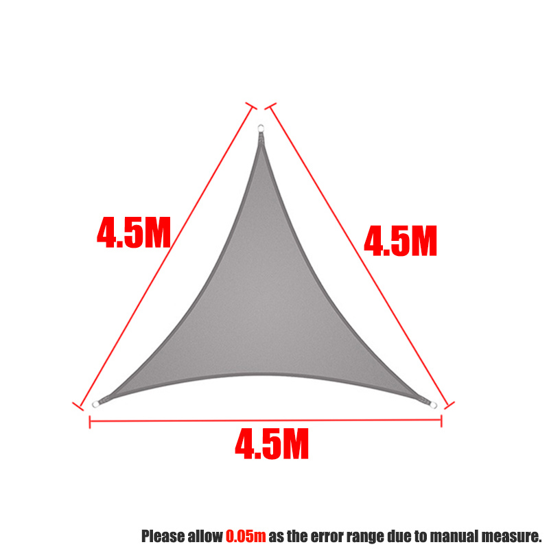 300D Grijs Alle Size Waterdichte Vierkante Rechthoek Driehoek Zon Zonnezeil Tuin Terras Luifel Zwemmen Schaduw Kamp Wandelen Yard Luifels: 4.5x4.5x4.5m