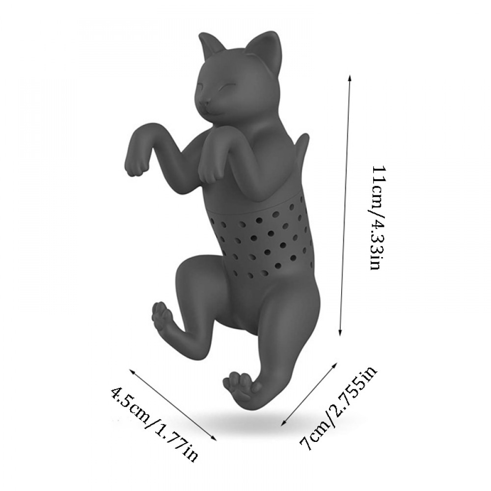 Svart grå sällskapsdjur katt te infusionsmedel silikon gummi purrtea djur hund te filter sil sil