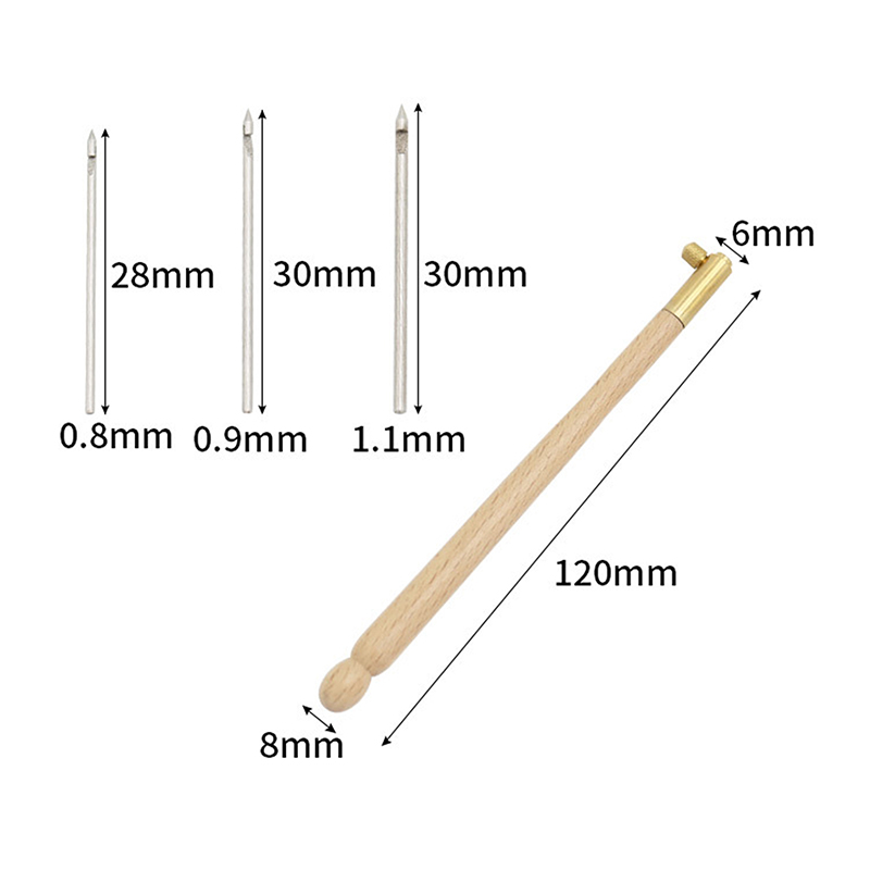 Francese Aghi Da Ricamo Tambour uncinetto Gancio Luneville Gancio con 3 Aghi: giallo