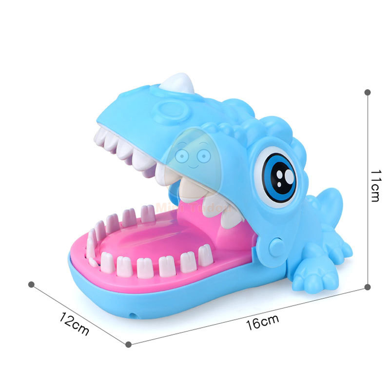 Kid Biting Hand coccodrillo Dinosaur Shark Bite Finger scherzi novità Classic Sound Light Party gioco da tavolo giocattoli per bambini regalo: Blue Dinosaur