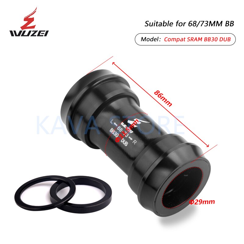 Support de pédalier fileté pour vtt SRAM, BB30 BB386 BB91 PF30 DUB 24/29mm, BB 68/73mm