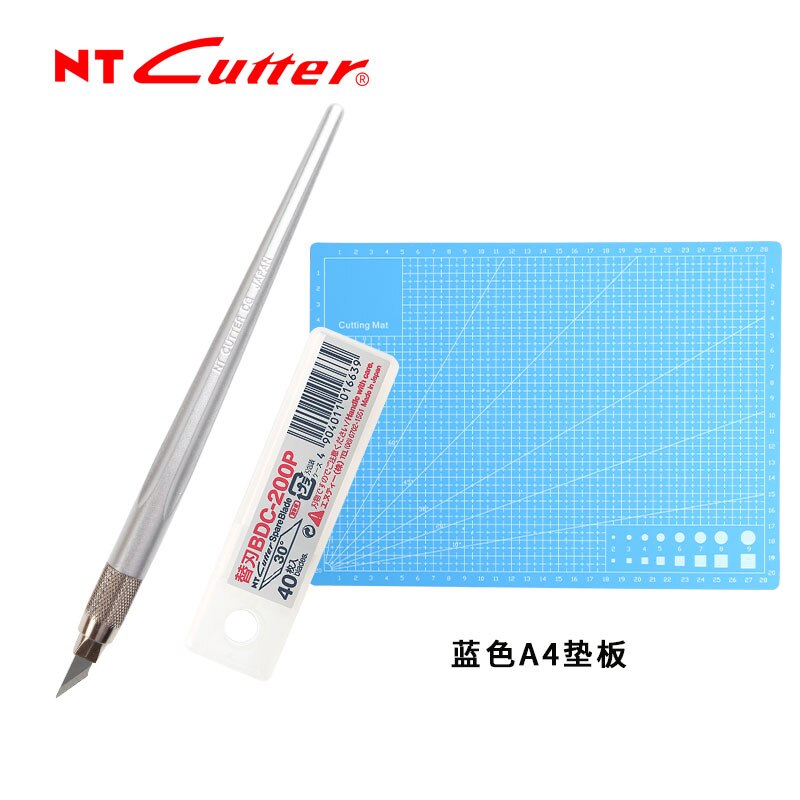 Japan NT Cutter D-400GP Metall Stift Messer Gummi Stempel Papier Carving Papier Skulptur Papier-schneiden Stichel Pad einstellen handgefertigt werkzeuge: Marine Blau