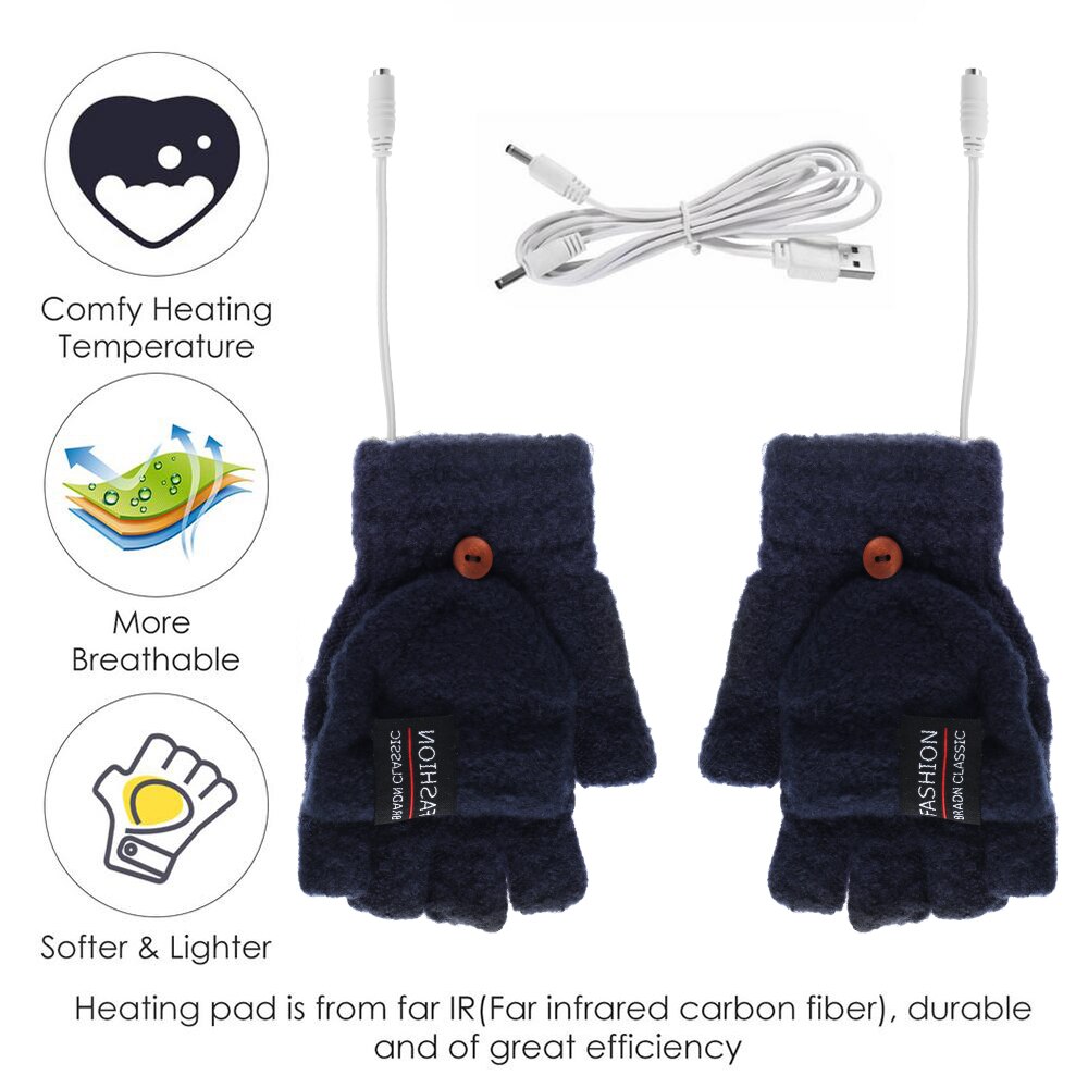 Winter Elektrische Verwarmde Handschoenen Winddicht Fietsen Motorcycle Racing Outdoor Handschoenen Usb Aangedreven Warm Verwarmde Handschoenen Voor Mannen Vrouwen