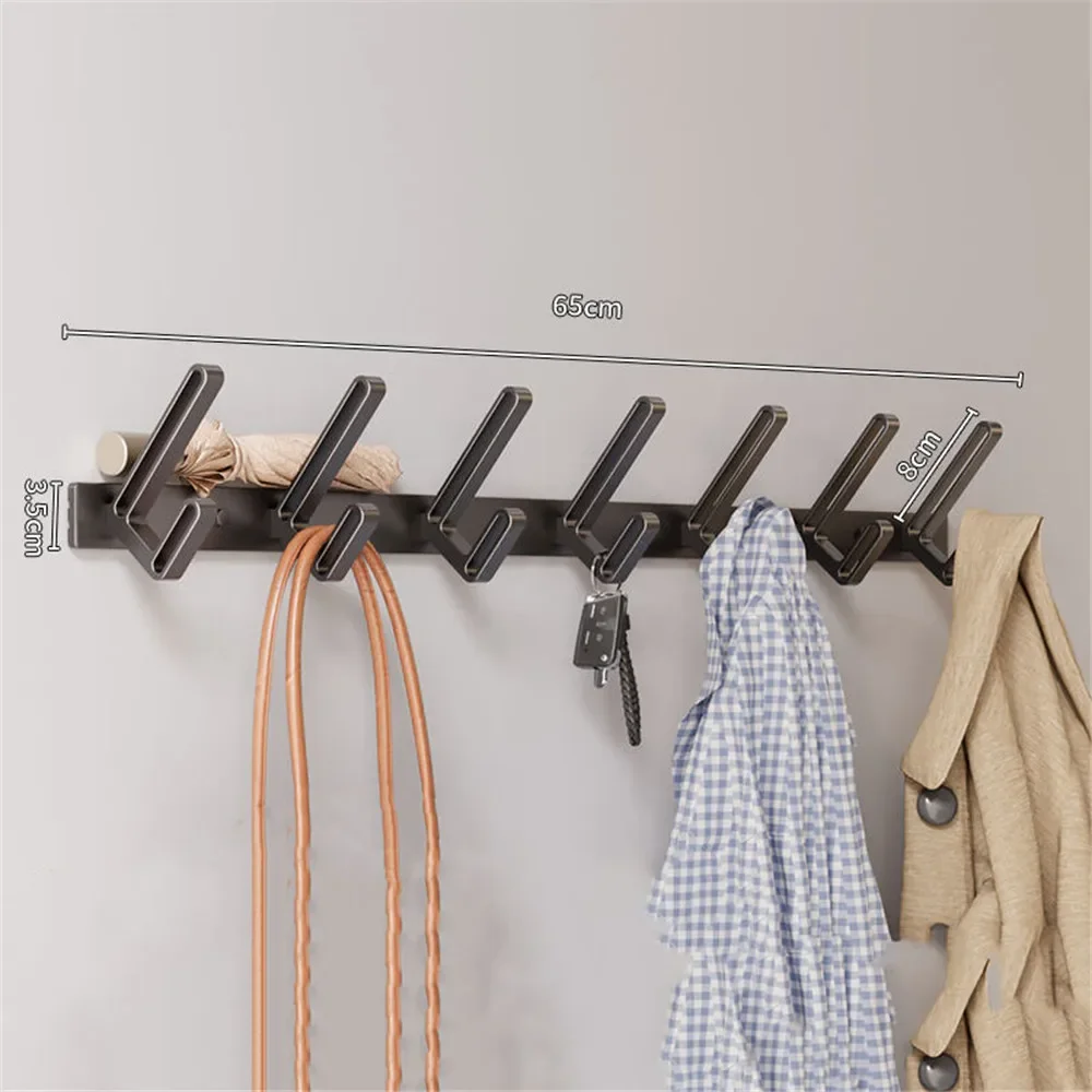 Perchero de aluminio con 7/8 ganchos, perchero largo montado en la pared para ropa, colgador para sombrero, organizador de llaves, ganchos para dormitorio, sala de estar y baño: Rojo