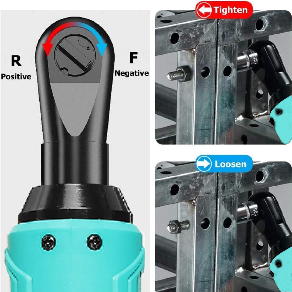 12V/18V Impact Wrench Cordless Rechargeable Electric Wrench 3/8 Inch Right Angle Ratchet Wrenches Impact Driver Power Tools