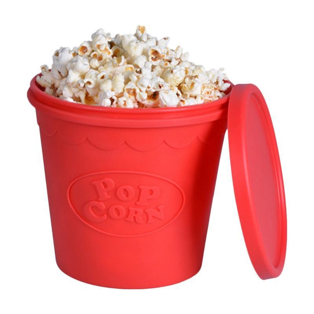 Popcorn Microwave Silicone Foldable Red Kitchen Easy Tools DIY Popcorn Bucket Bowl Maker With Lid bowls