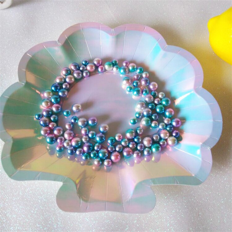 12 stuks iriserende schelp papieren borden feestservies servies zeemeermin thema festival voor babyshower bruiloft feestbenodigdheden