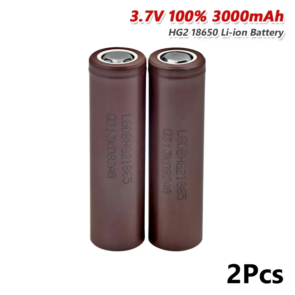 Hg2 18650 100 % neuer Original-3000-mAh-Akku 18650 Hg2 3,7 V Entladung 20 A Spezieller wiederaufladbarer OHg2-Akku 18650-Akku: Black
