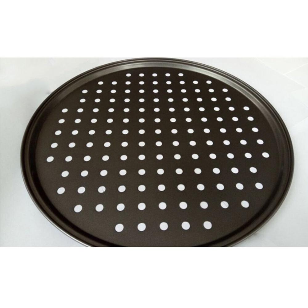 32CM Carbon Steel Non-stick Pizza Baking Pan Mesh Tray Plate Round Deep Dish Pizza Pan Tray Mould Bakeware Baking Tool