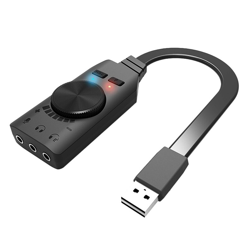 7.1CH USB External Sound Card 3.5mm Microphone Headset 2 in 1 o Converter with Adjustable Volume USB Sound Card: Default Title