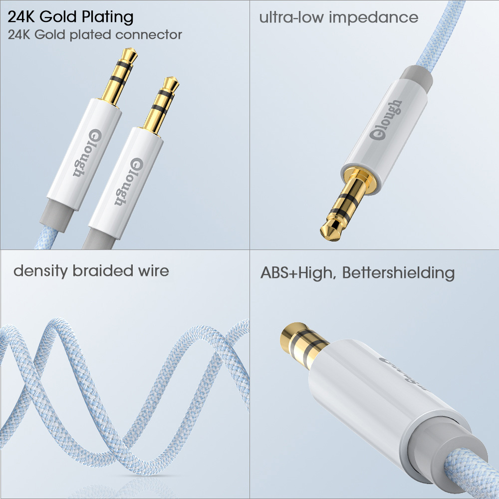 Elough Aux Cable Speaker Wire 3.5mm Jack Audio Cable Line for iPhone Samsung Galaxy Car Xiaomi Headphone Speaker AUX Cord