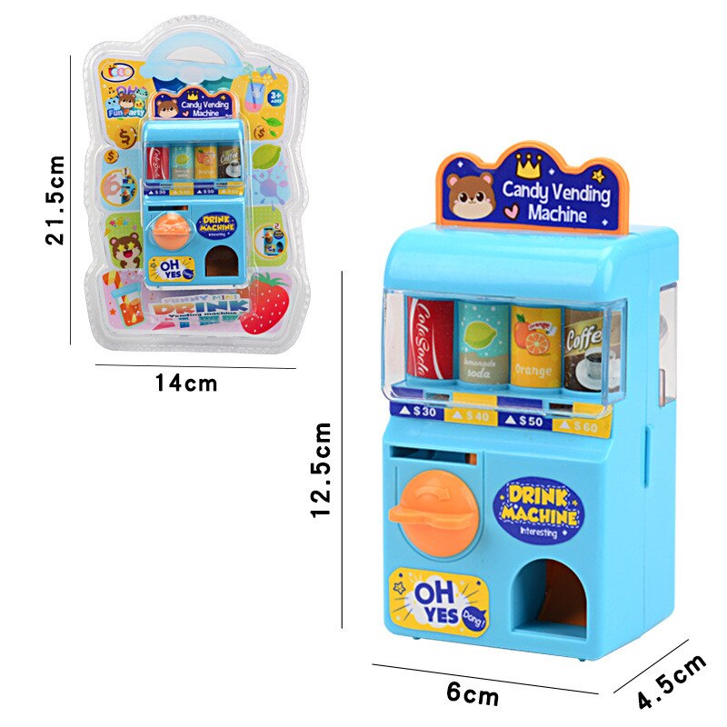 Baby Girl Pretend Play Toy Simulated Sound Mini Vending Machine Shopping House Set Kids Early Educational Toys Girls